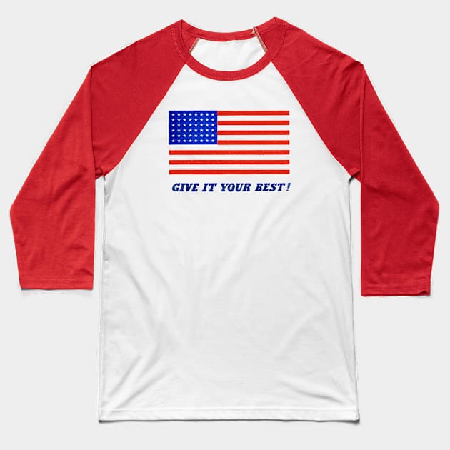 WWII Give It Your Best! Baseball T-Shirt by historicimage